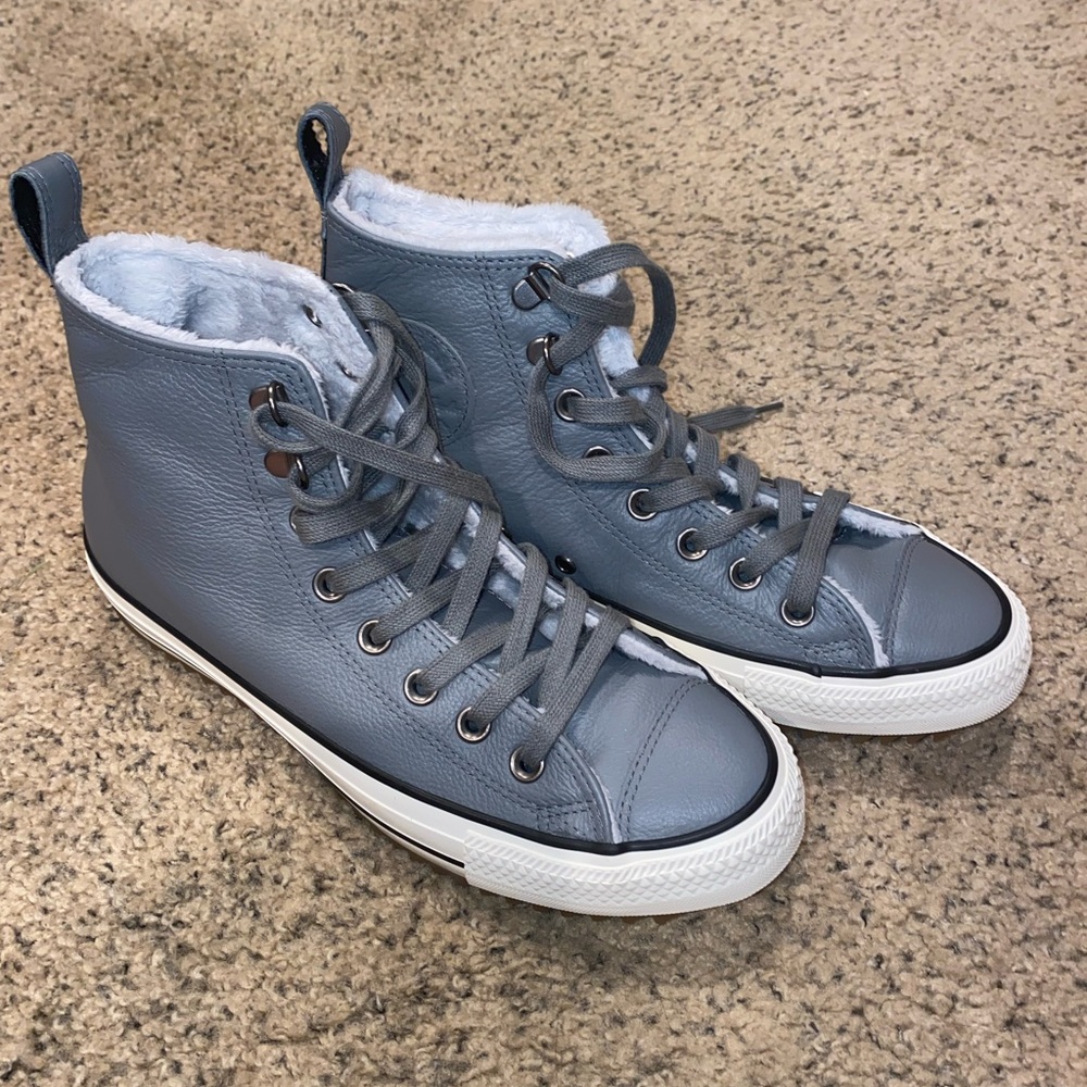 Lined Grey High Top Converse